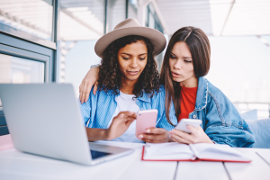 Studying while traveling abroad on a laptop