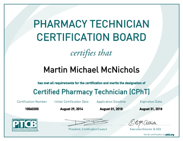 certified pharmacy technician