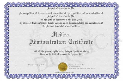 healthcare administration certificate