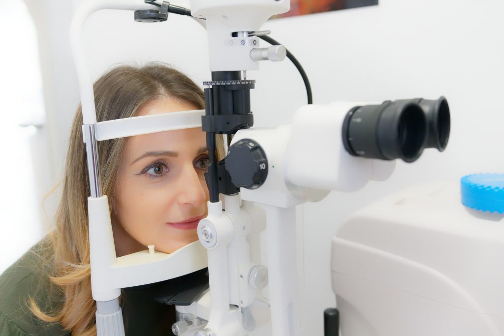 Patients having a vision test
