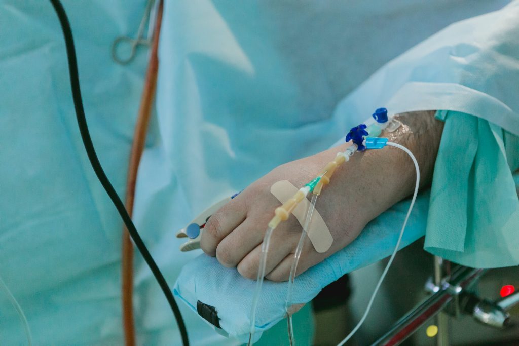 Man having a dialysis