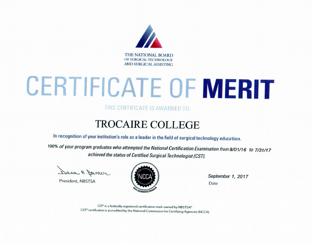 surgical technologist certificate